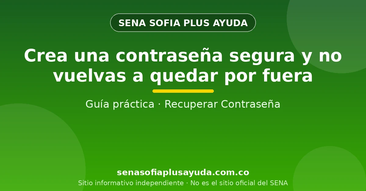 Crear una contraseña segura para la cuenta de Sofia Plus