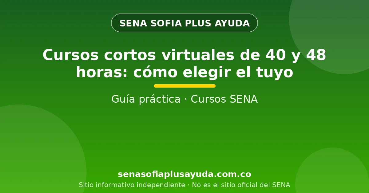 Persona organizando su horario para un curso corto virtual del SENA de 40 o 48 horas