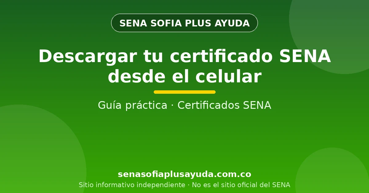 Persona descargando su certificado del SENA en PDF desde el navegador de su celular