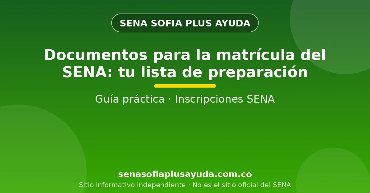 Aspirante organizando su documento de identidad y soportes en una carpeta para formalizar la matrícula del SENA